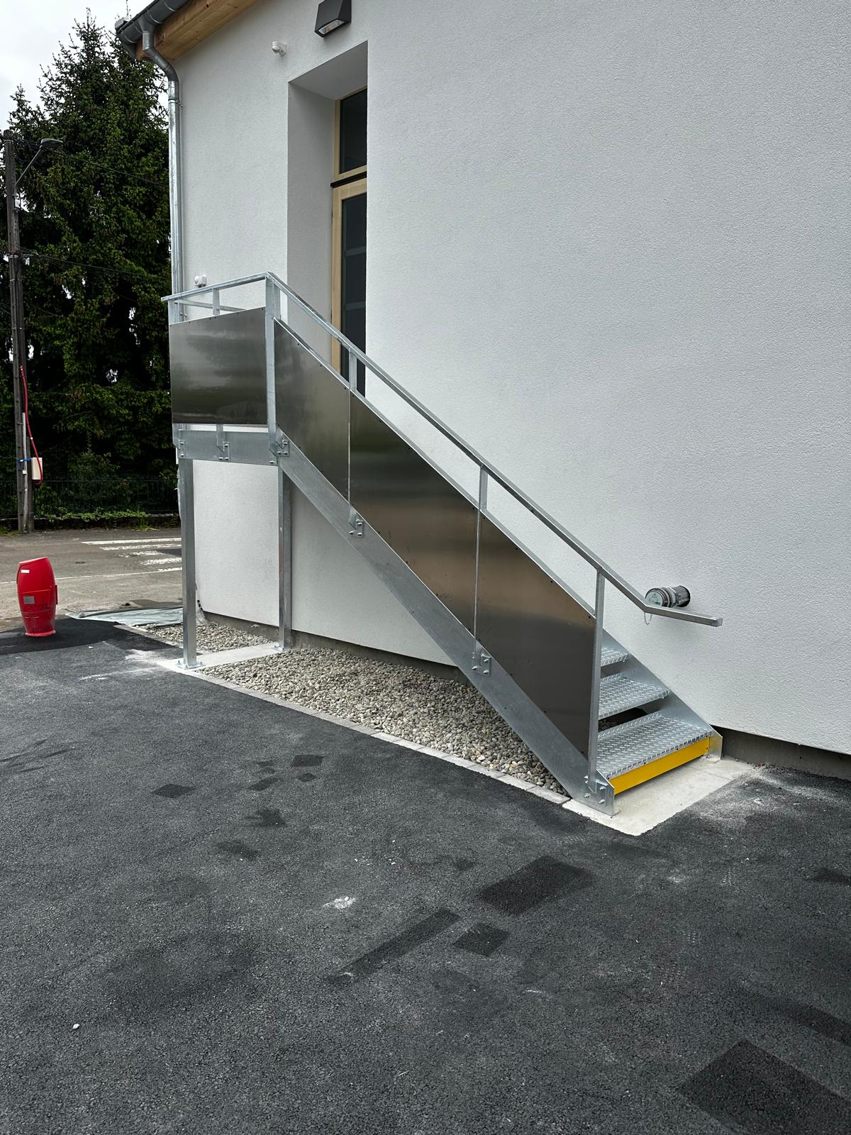 escalier, métal, galvanisé, structure